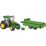 bruder John Deere 5115 M with tipping trailer veicolo giocattolo verde/Giallo, Modellino di trattore, Plastica, Nero, Verde, Giallo