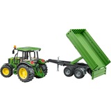 bruder John Deere 5115 M with tipping trailer veicolo giocattolo, Veicolo modello verde/Giallo, Modellino di trattore, Plastica, Nero, Verde, Giallo