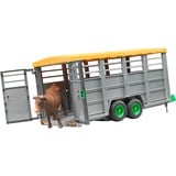 bruder Livestock trailer with 1 cow parte e accessorio di modellino in scala Carrello grigio, 1:16, 3 anno/i, Verde, Grigio