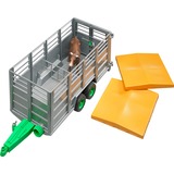 bruder Livestock trailer with 1 cow parte e accessorio di modellino in scala Carrello grigio, 1:16, 3 anno/i, Verde, Grigio