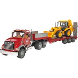 bruder MACK Granite Low loader and JCB 4CX veicolo giocattolo, Veicolo modello rosso, 3 anno/i, ABS sintetico, Multicolore