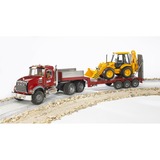 bruder MACK Granite Low loader and JCB 4CX veicolo giocattolo, Veicolo modello rosso, 3 anno/i, ABS sintetico, Multicolore