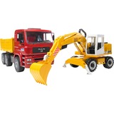 bruder MAN TGA Construction truck with Liebherr Excavator veicolo giocattolo, Veicolo modello rosso/Giallo, 3 anno/i, ABS sintetico, Multicolore