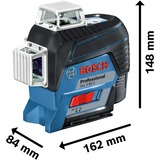 Bosch GLL 3-80 C Professional Livella lineare 30 m 630 - 650 nm (< 10 mW), Attraversare la linea laser blu/Nero, 30 m, 0,2 mm/m, 4°, 120 m, 630 nm, Orizzontale/Verticale