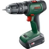 Bosch Universal Impact 18V 1450 Giri/min Senza chiave 1,3 kg Verde, Trapano avvitatore verde/Nero, Trapano con impugnatura a pistola, Senza chiave, Verde, 1 cm, 1450 Giri/min, 3 cm