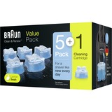 Braun Clean&Charge 5+1 Cartucce Di Ricarica Per Rasoio Elettrico Per Barba Compatibili Con Tutte Le Stazioni SmartCare E Clean&Charge Blu, Plastica, Irlanda, geschikt voor alle Braun Clean&Charge reinigingsstations, 1,19 kg, 135 mm