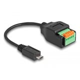 DeLOCK Adattatore USB 2.0, connettore Micro-USB > morsettiera a 5 pin Nero