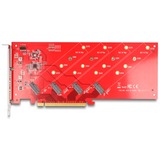 DeLOCK Scheda PCI Express x16 a 4x NVMe M.2 Key interna, Scheda di interfaccia 