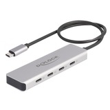 DeLOCK USB 10 Gbps USB Type-C Hub con 4 x porte USB Type-C, Hub USB grigio