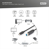 Digitus Cavo di collegamento USB 3.2 Gen 1 USB-C > USB-B Nero