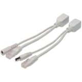 Digitus Kit cavi PoE passivo, Adattatore bianco, Fast Ethernet, Bianco, Cina, 75 mm, 265 mm, 98,333 g