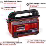 EINHELL Power X-Change Compressore a batteria PRESSITO 18/25, 18 Volt rosso/Nero