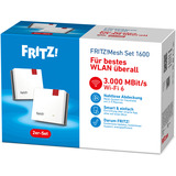 FRITZ! 20003112 Sistemi Wi-Fi Mesh, Ripetitore bianco/grigio, Mesh Set 20003112, Rosso, Bianco, Interno, Sistema Mesh, Sistema, Dual-band (2.4 GHz/5 GHz), Wi-Fi 6 (802.11ax)