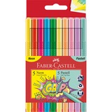 Faber-Castell 155312 marcatore Fine Multicolore 10 pz, Penna Fine, 10 colori, Multicolore, Multicolore, Triangolo, Bambini