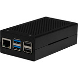 Joy-IT Custodia in alluminio per Raspberry Pi 5 M2-HAT, Housing Nero