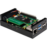 Joy-IT Custodia in alluminio per Raspberry Pi 5 M2-HAT, Housing Nero