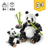 LEGO Creator 3 in 1 31165 Animali Selvatici: Famiglia di Panda Giocattolo, Si Trasforma in Pinguino e Orca, Idea Regalo 8+, Giochi di costruzione Si Trasforma in Pinguino e Orca, Idea Regalo 8+, Set da costruzione, 8 anno/i, Plastica, 626 pz, 814 g