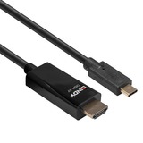 Lindy 43317 cavo e adattatore video 10 m USB tipo-C HDMI tipo A (Standard) Nero Nero, 10 m, USB tipo-C, HDMI tipo A (Standard), Maschio, Maschio, Dritto