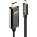 Lindy 43317 cavo e adattatore video 10 m USB tipo-C HDMI tipo A (Standard) Nero Nero, 10 m, USB tipo-C, HDMI tipo A (Standard), Maschio, Maschio, Dritto