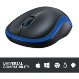 Logitech LGT-M185B Mouse blu, Ambidestro, Ottico, RF Wireless, 1000 DPI, Nero, Blu, Vendita al dettaglio