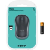Logitech LGT-M185B Mouse blu, Ambidestro, Ottico, RF Wireless, 1000 DPI, Nero, Blu, Vendita al dettaglio