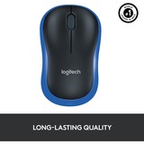 Logitech LGT-M185B Mouse blu, Ambidestro, Ottico, RF Wireless, 1000 DPI, Nero, Blu, Vendita al dettaglio