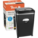 Peach PS600-20 distruggi documenti Taglio a frammenti 55 dB Nero Nero/Argento, Taglio a frammenti, 2 x 10 mm, 21 L, 250 fogli, 55 dB, 70 fogli
