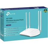 TP-Link TL-WA1201 punto accesso WLAN 867 Mbit/s Bianco Supporto Power over Ethernet (PoE), Punto di accesso 2.4 GHz, 5 GHz, 867 Mbit/s, 64-bit WEP, 128-bit WEP, WPA, WPA-PSK, WPA2, WPA2-PSK, 10,100,1000 Mbit/s