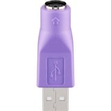 goobay USBA-M/PS2-F adattatore per inversione del genere dei cavi Viola viola, USB A, PS2, Viola