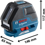 Bosch GLL 3-50P 0 - 50 m, Attraversare la linea laser blu/Nero, IP54, LR6 (AA), 1,5 V, 18 h, -10 - 40 °C, 83 x 146 x 117 mm