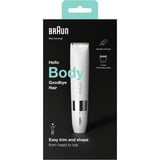 Braun Mini Rifinitore Corpo BS1000, Rifinitore Elettrico Corpo Uomo E Donna, Bianco, Rimozione dei capelli bianco/cromo, Rifinitore Elettrico Corpo Uomo E Donna, Bianco, Bianco, Cilindro, Batteria, Stilo AA, Alcalino, 114 g