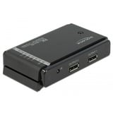 DeLOCK 87750 conmutador de vídeo DisplayPort, Interruttore di DisplayPort Nero, DisplayPort, Nero, Metallo, 7680 x 4320, 1 m, 100 - 240 V