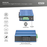 Digitus Switch industriale Gigabit PoE a 4 porte, non gestito, Interruttore 