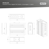 Digitus Switch industriale Gigabit PoE a 4 porte, non gestito, Interruttore 
