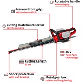 Einhell GE-CH 36/65 Li-Solo 4 kg rosso/Nero, Batteria, 4 kg, 230 mm, 1172 mm, 203 mm, 231 mm