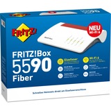 FRITZ! 5590 Fiber Router wireless, Router in fibra ottica Box 5590 Fiber, Wi-Fi 6 (802.11ax), Dual-band (2.4 GHz/5 GHz), Collegamento ethernet LAN, Bianco, Router da tavolo