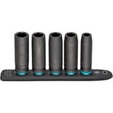 Hazet SmartRail 1/2" set di inserti per avvitatore a percussione e macchina, esagonale, 5 pezzi, chiave combinata   Nero