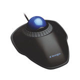Kensington Trackball Orbit con rotella di scorrimento Nero/Blu, Ambidestro, Ottico, Nero