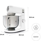 Kenwood KMX750AW kMix Planetaria, Robot da cucina bianco, 5 L, Bianco, Manopola, Sbattitura, Impasto, Miscelatura, 2 m, Acciaio inox