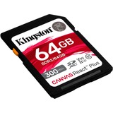 Kingston Canvas React Plus 64 GB SD UHS-II Classe 10 Nero, 64 GB, SD, Classe 10, UHS-II, 300 MB/s, 260 MB/s