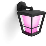 Philips White & Color Ambiance Econic Outdoor applique da parete sospesa, Luce LED Nero