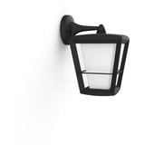 Philips White & Color Ambiance Econic Outdoor applique da parete sospesa, Luce LED Nero