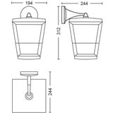 Philips White & Color Ambiance Econic Outdoor applique da parete sospesa, Luce LED Nero
