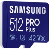 SAMSUNG PRO Plus 512 GB MicroSDXC UHS-I Classe 10 blu, 512 GB, MicroSDXC, Classe 10, UHS-I, 160 MB/s, 120 MB/s