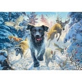 Schmidt Spiele Mark Fredrickson: Amore per i cani - Labrador nero nella neve, Puzzle 