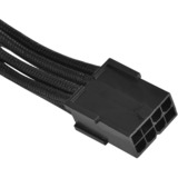 SilverStone 0.25m, 8p/PCI-E 8pin(6+2) 0,25 m Nero, 8p/PCI-E 8pin(6+2), 0,25 m, PCI-E (6+2 pin), Maschio, Maschio, Dritto, Dritto