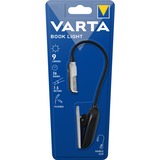 VARTA Book Light (incl. 2x CR2032 Celle a bottone, con impugnatura a clip e collo flessibile) argento/nero, luce a clip con impugnatura a clip e collo flessibile) argento/nero, luce a clip, Torcia elettrica con clip, Nero, Argento, Plastica, LED, 1 lampada(e), 9 lm