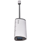 Verbatim Hub Multiporta USB-C Quattro porte USB 3.2 Gen 1, Hub USB argento, USB 3.2 Gen 1 (3.1 Gen 1) Type-C, USB 3.2 Gen 1 (3.1 Gen 1) Type-A, 5000 Mbit/s, Grigio, Alluminio, Plastica, 0,15 m