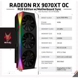 XFX Radeon RX 9070 XT OC Mercury RGB, Scheda grafica Nero
