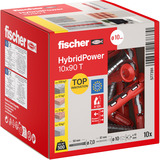 fischer Tassello a gambo lungo HybridPower 10x90 T rosso/grigio